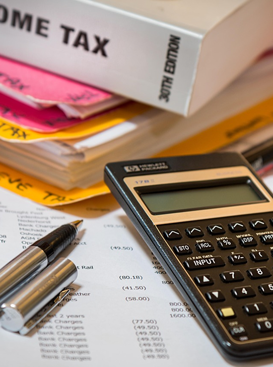 Tax paperwork on a desk